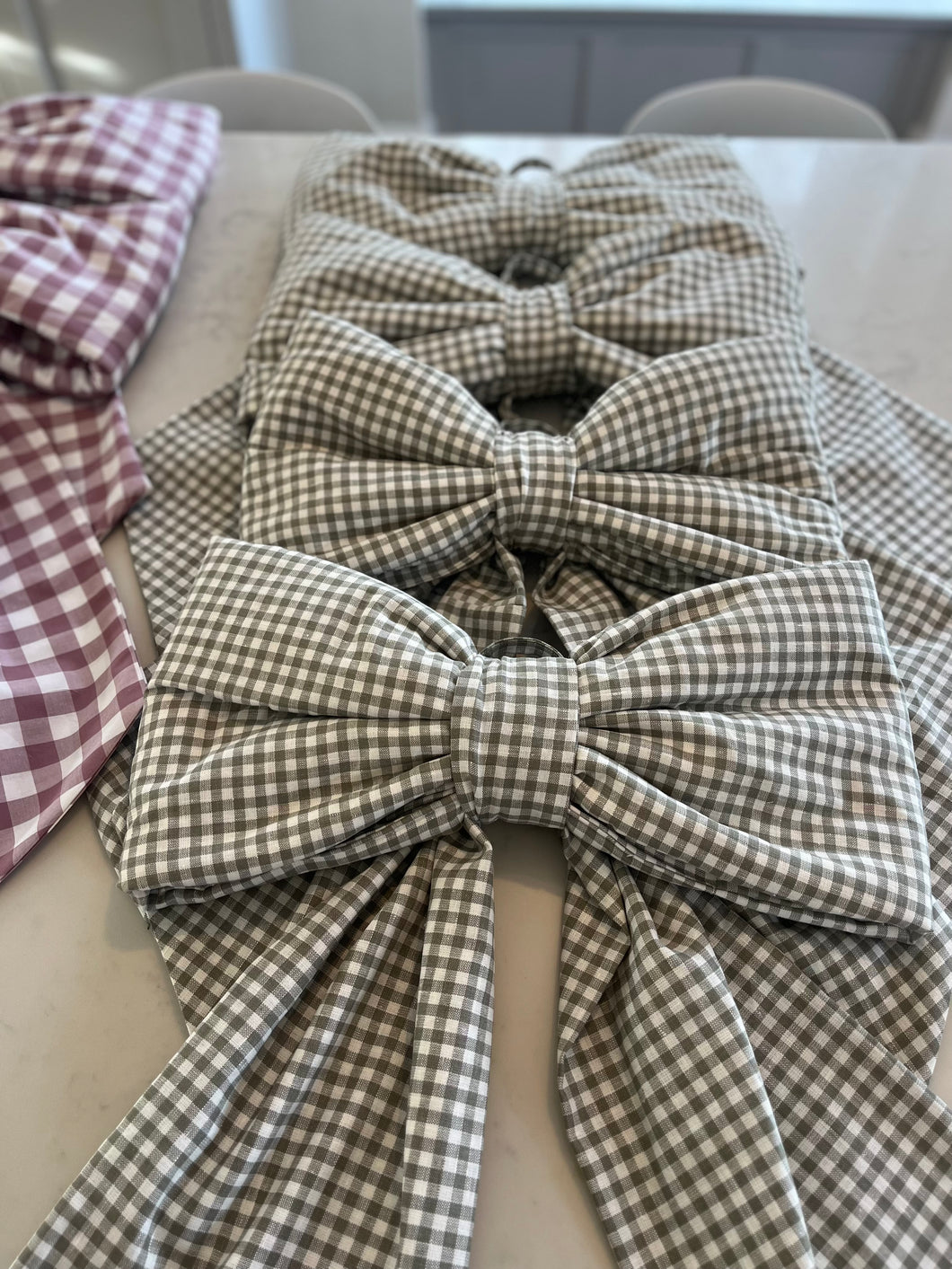 Extra Large Sage Linen Bow