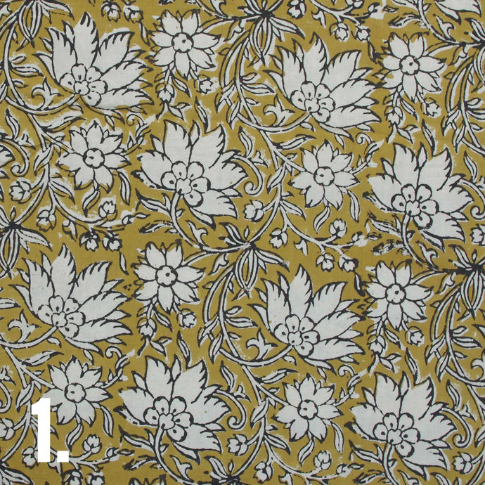 Indian block print bow - Yellows