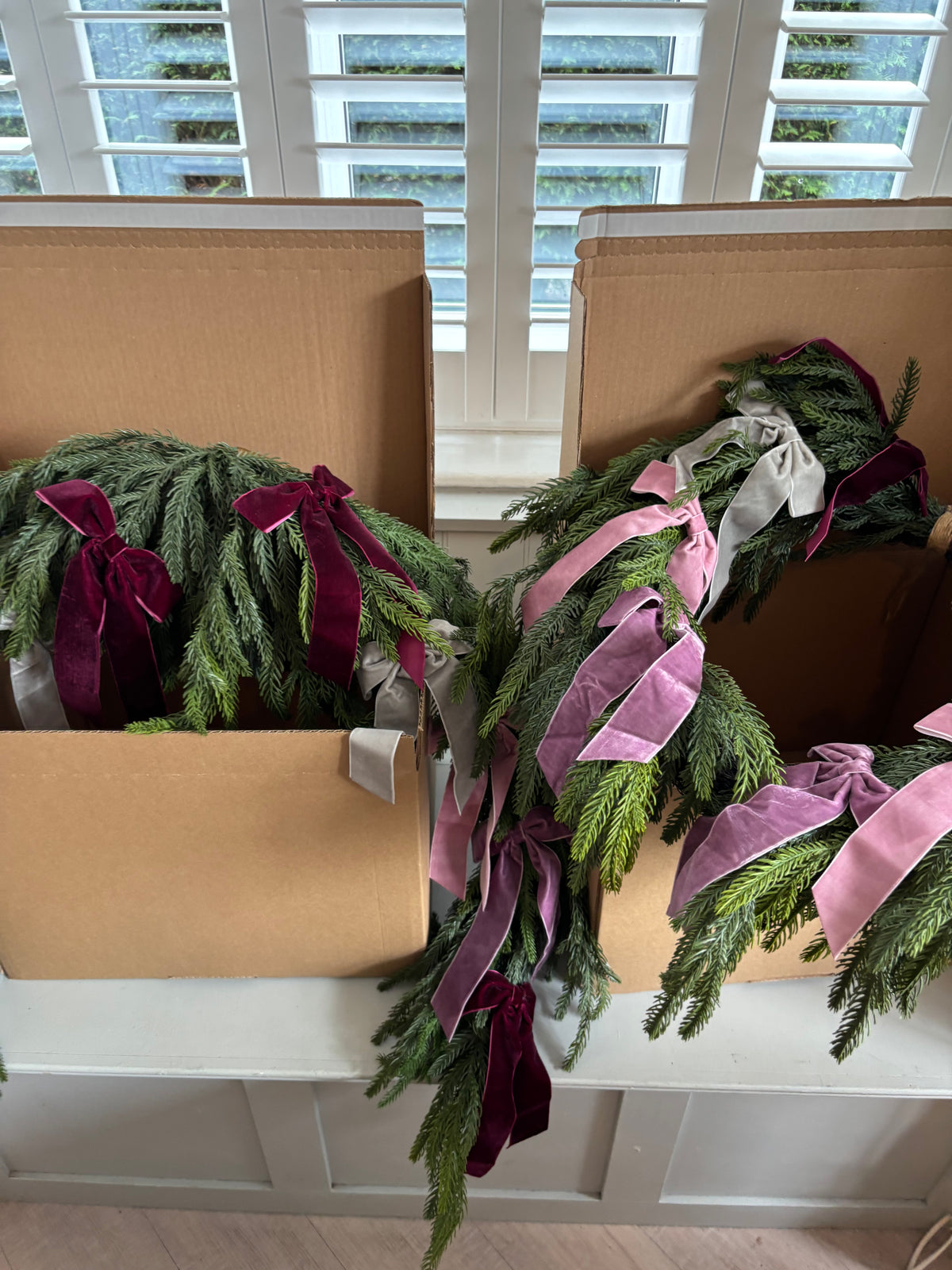 Faux Wreath Burgundy, Blush & Silver Velvet Bow Wreath Bow Wreath – Complete Your Order