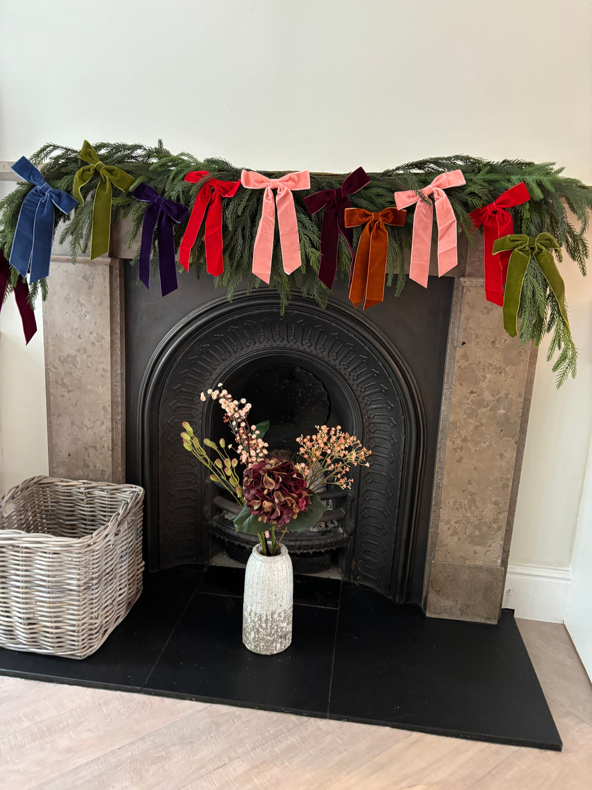 Faux Wreath in The Jewel Tones Velvet Bow Wreath – Complete Your Order