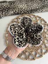 Leopard + Denim Petals scrunchie with lace trim