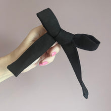 Black linen bow